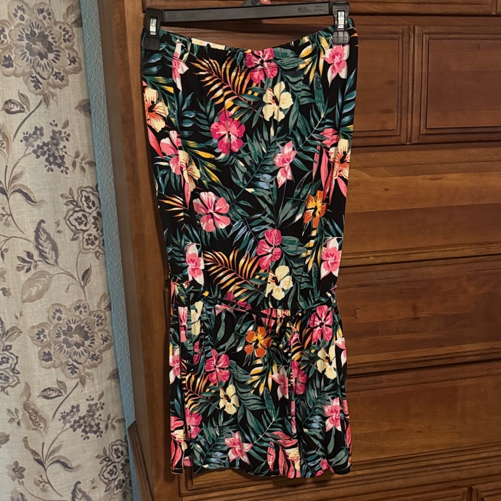 Tropical Floral Tube-Top Romper